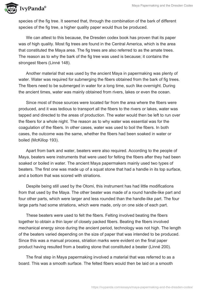 Maya Papermaking and the Dresden Codex 2171 Words Research Paper