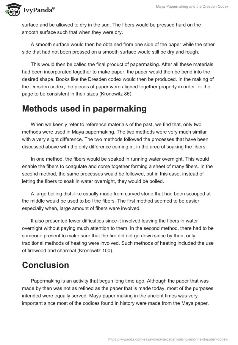 Maya Papermaking and the Dresden Codex 2171 Words Research Paper