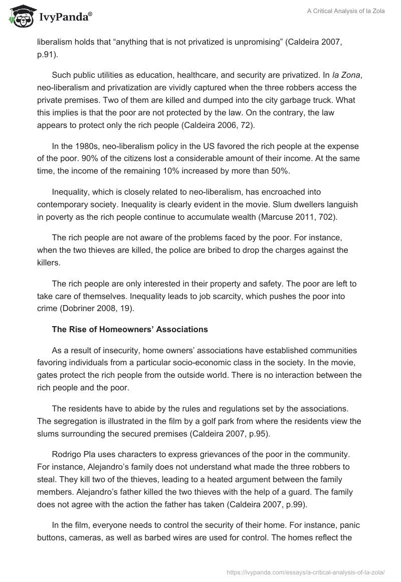 A Critical Analysis of la Zola 1688 Words Movie Review Example