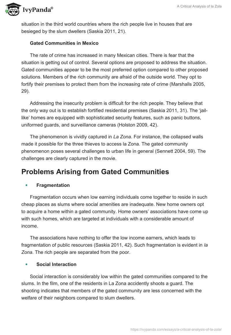 A Critical Analysis of la Zola 1688 Words Movie Review Example