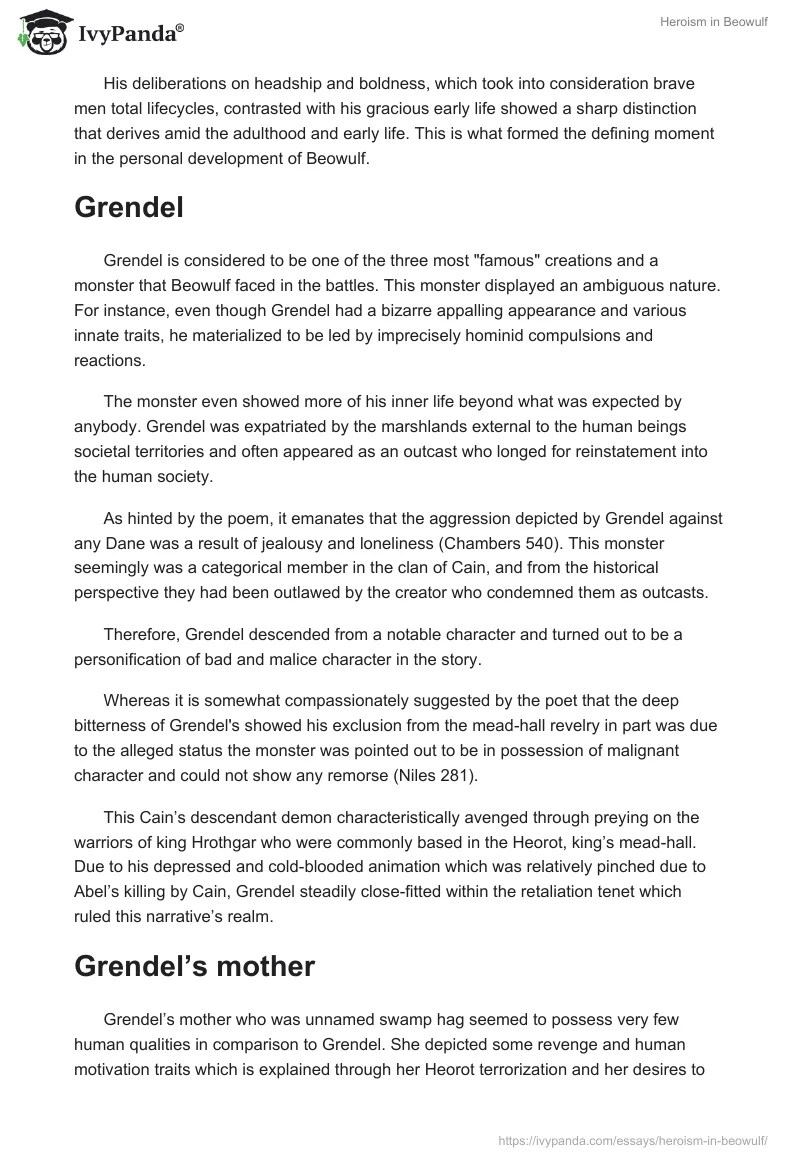 Heroism in Beowulf 2862 Words Essay Example