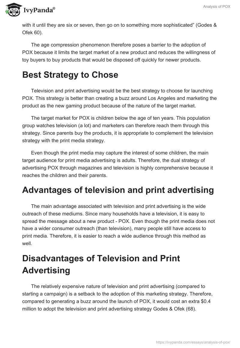Analysis of POX 1487 Words Case Study Example