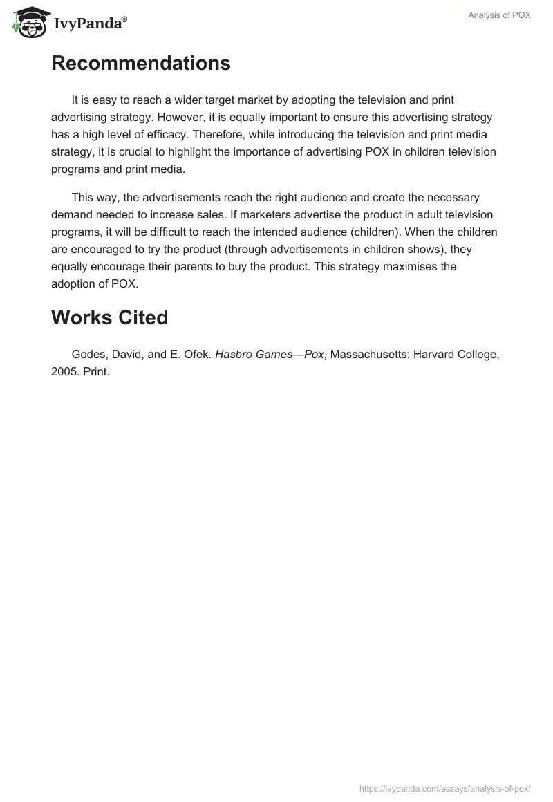 Analysis of POX 1487 Words Case Study Example