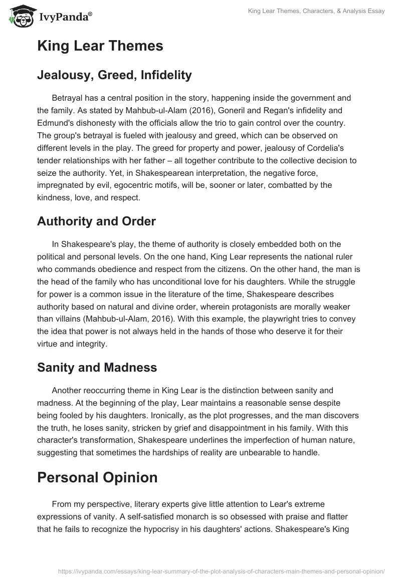 King Lear Analysis Themes, Characters, & 100Word Summary of King Lear