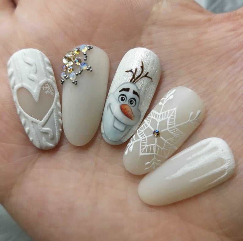 50 Frozen Inspired Nail Design Ideas