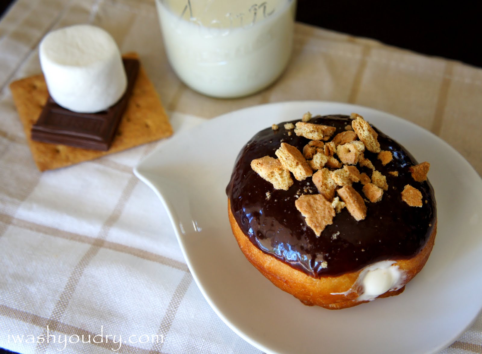 Marshmallow Cream Filled S'mores Doughnuts I Wash You Dry