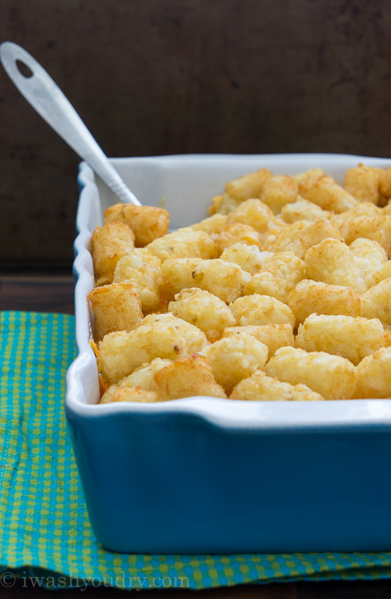 Sausage, Egg and Cheese Tater Tot Breakfast Casserole I Wash You Dry