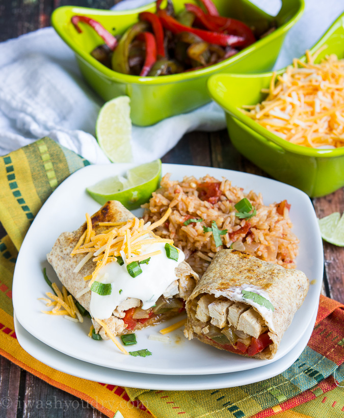 Baked Chicken Fajita Burritos I Wash You Dry