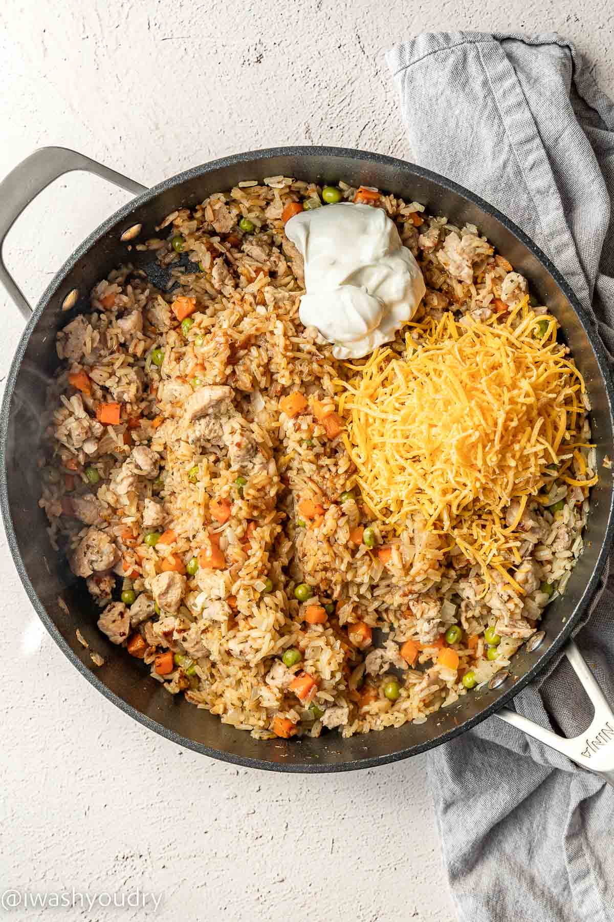 Cheesy Pork and Rice Skillet I Wash You Dry