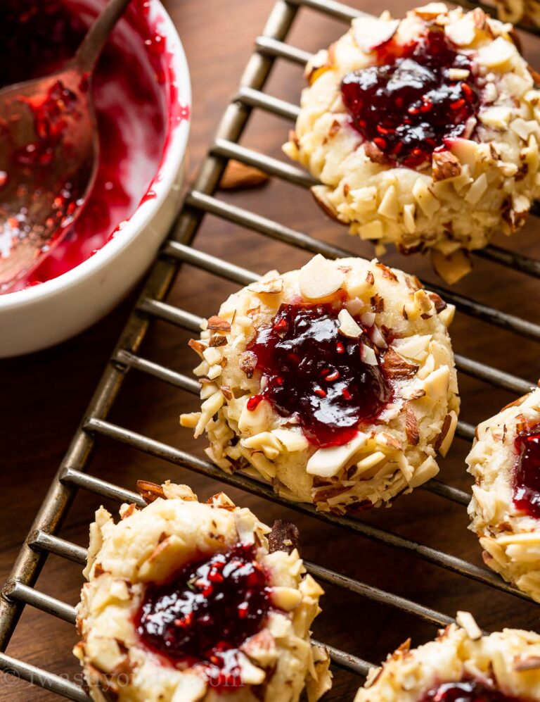 Almond Raspberry Thumbprint Cookies I Wash You Dry