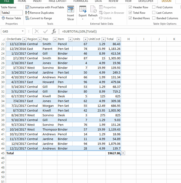 04 Excel Table Average I Will Teach You Excel