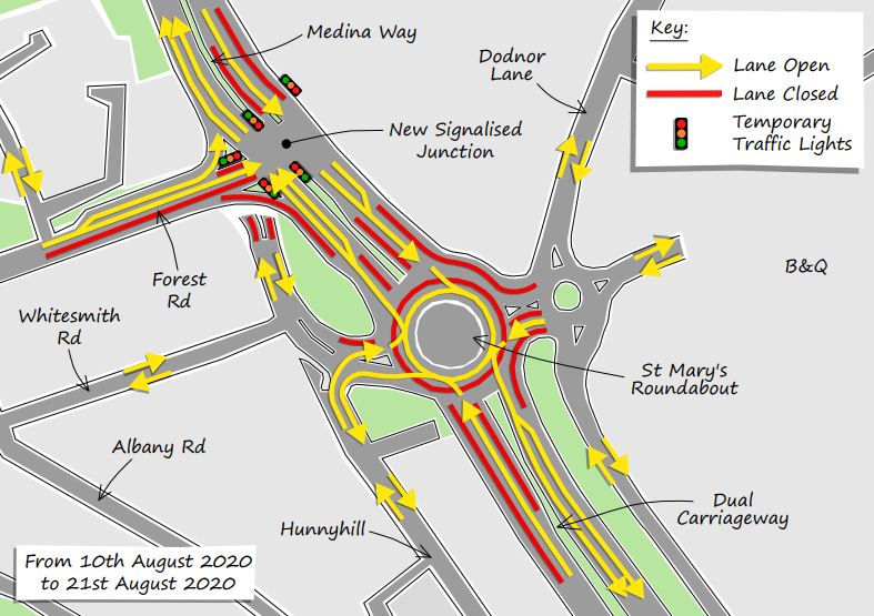 St Mary’s roundabout works enter crucial new phase Isle of Wight