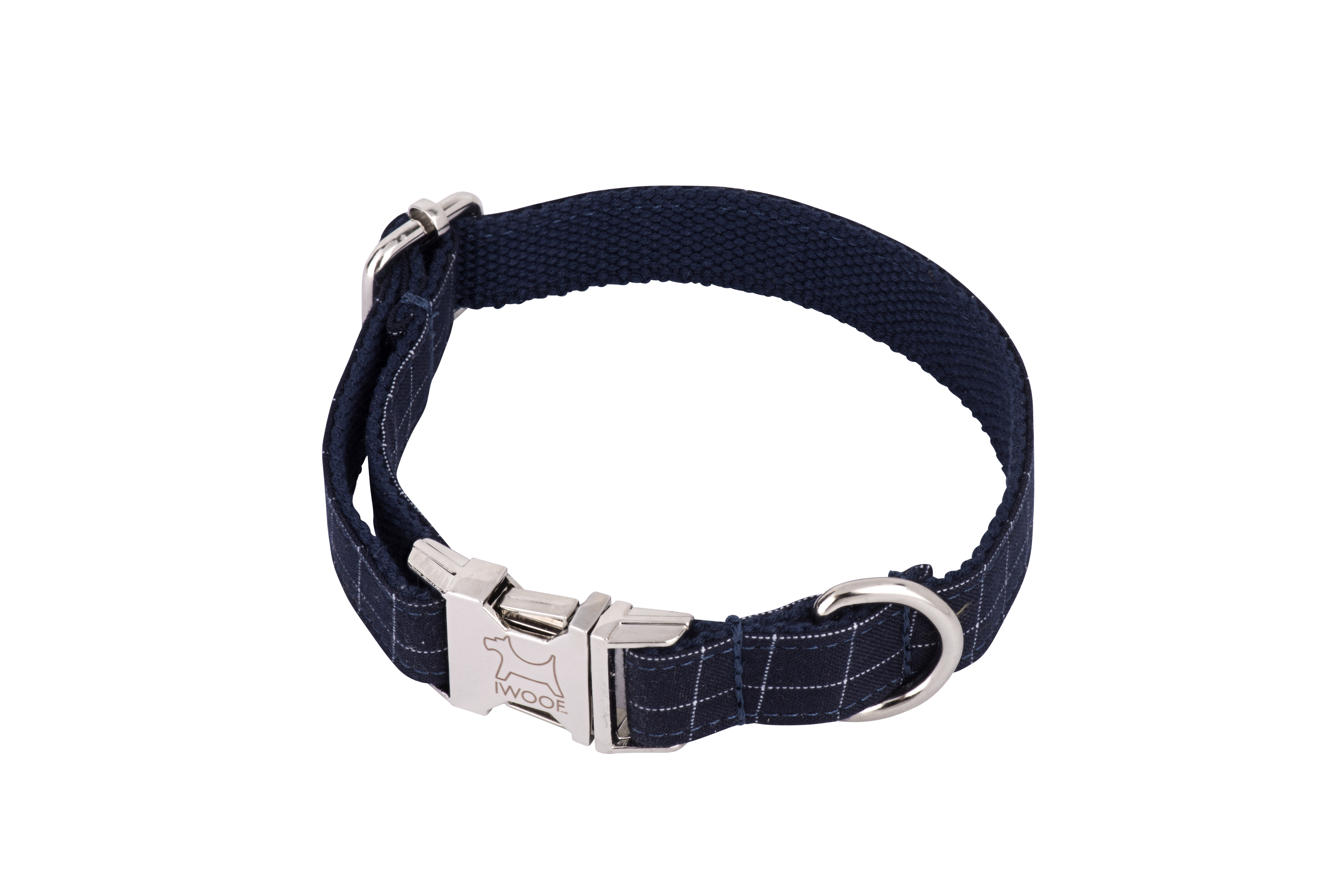 Designer Dog Collar and Lead set in Cornish Navy Check by