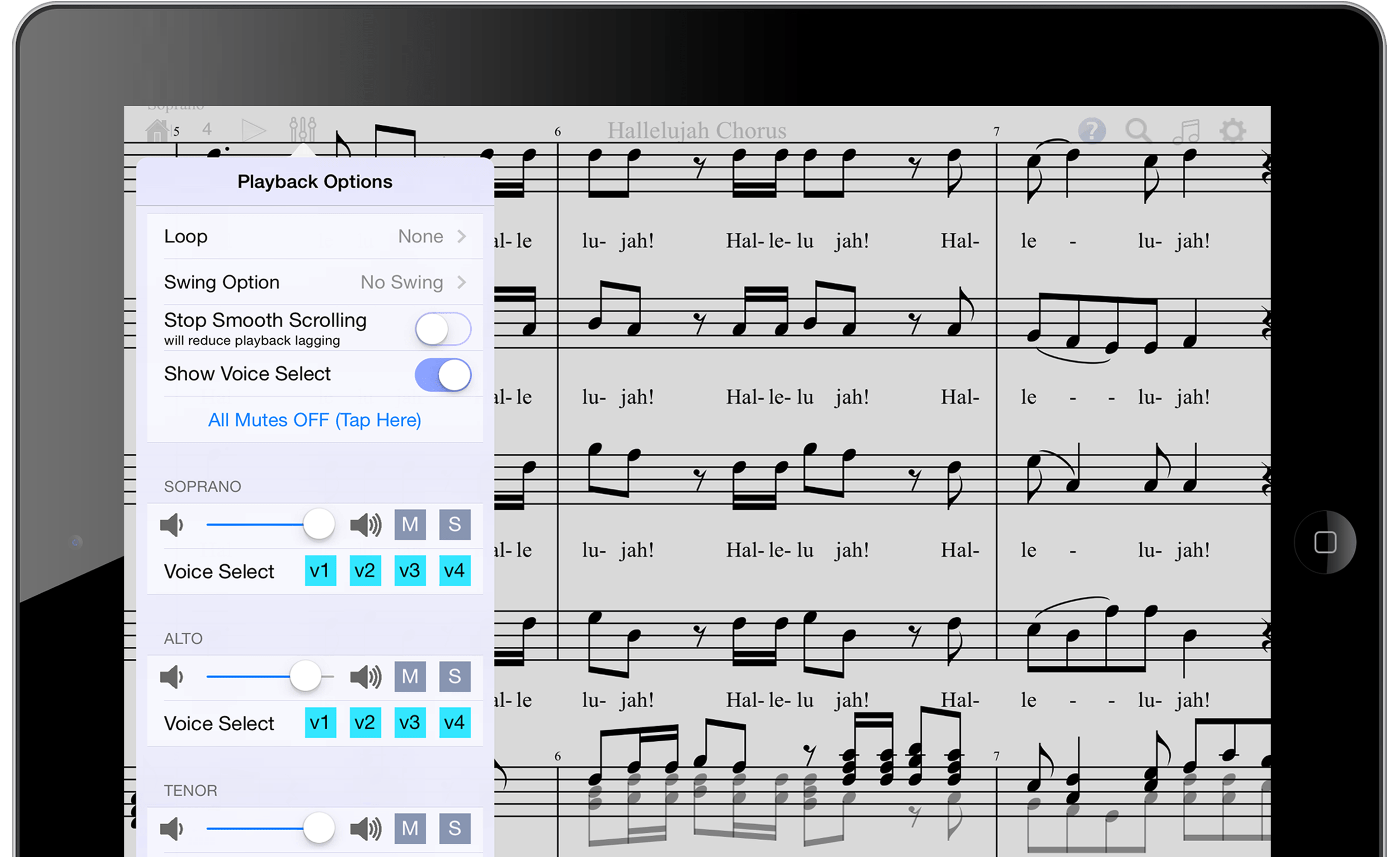 iWriteMusic app home