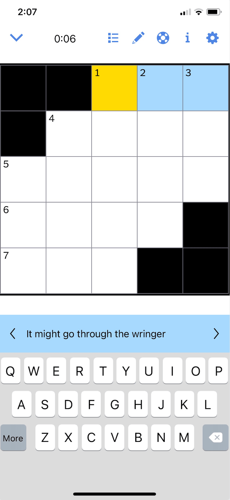 Design Critique The New York Times Crossword Puzzle (iPhone app) IXD