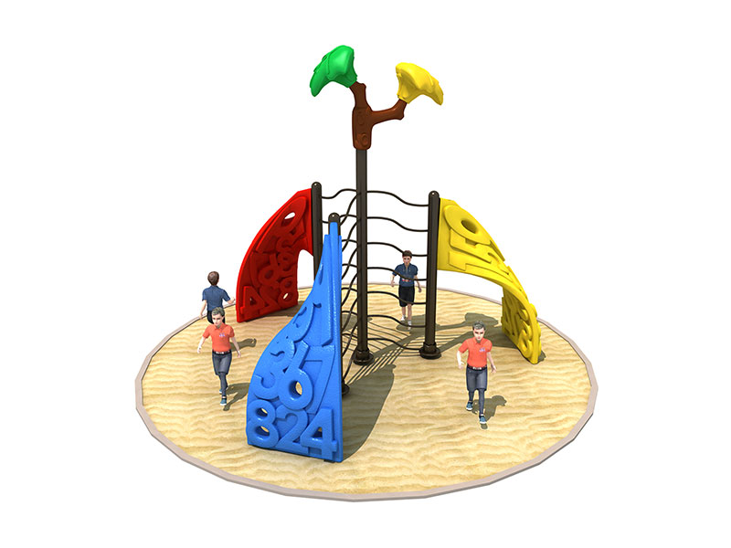 Three Panel Kids Plastic Jungle Gym for Small Backyard