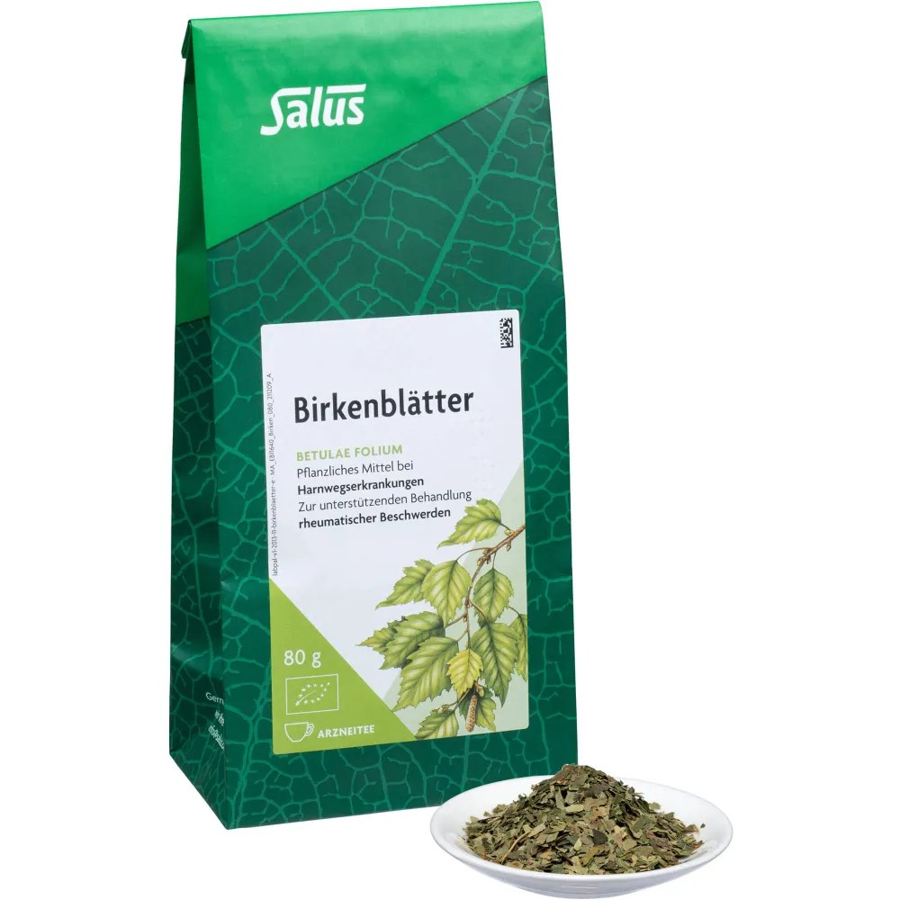 BIRKENBLÄTTER Tee Bio Betulae folium Salus 80 g Blasenbeschwerden
