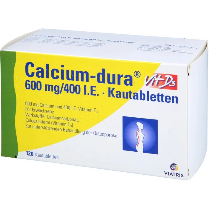CALCIUM DURA Vit D3 600 mg/400 I.E. Kautabletten 120 St Muskeln