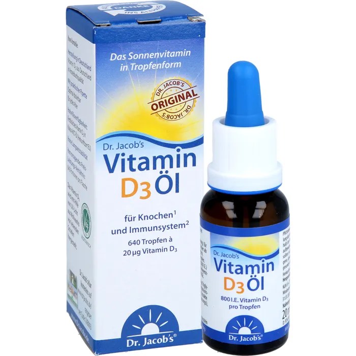 VITAMIN D3 ÖL Dr.Jacob's Tropfen 20 ml Vitamin D Vitamine