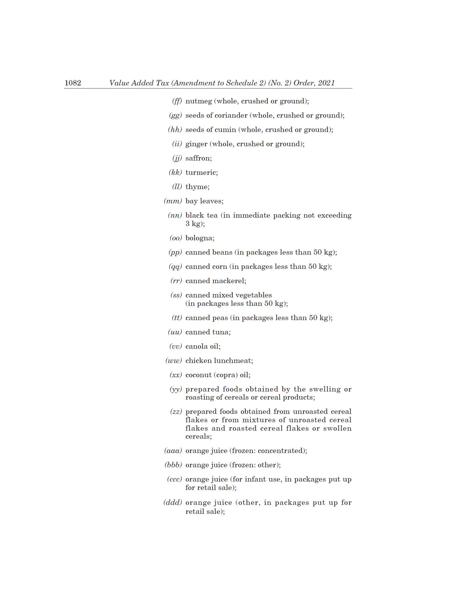 MoF releases full list of VATFree food items IzzSo News travels fast