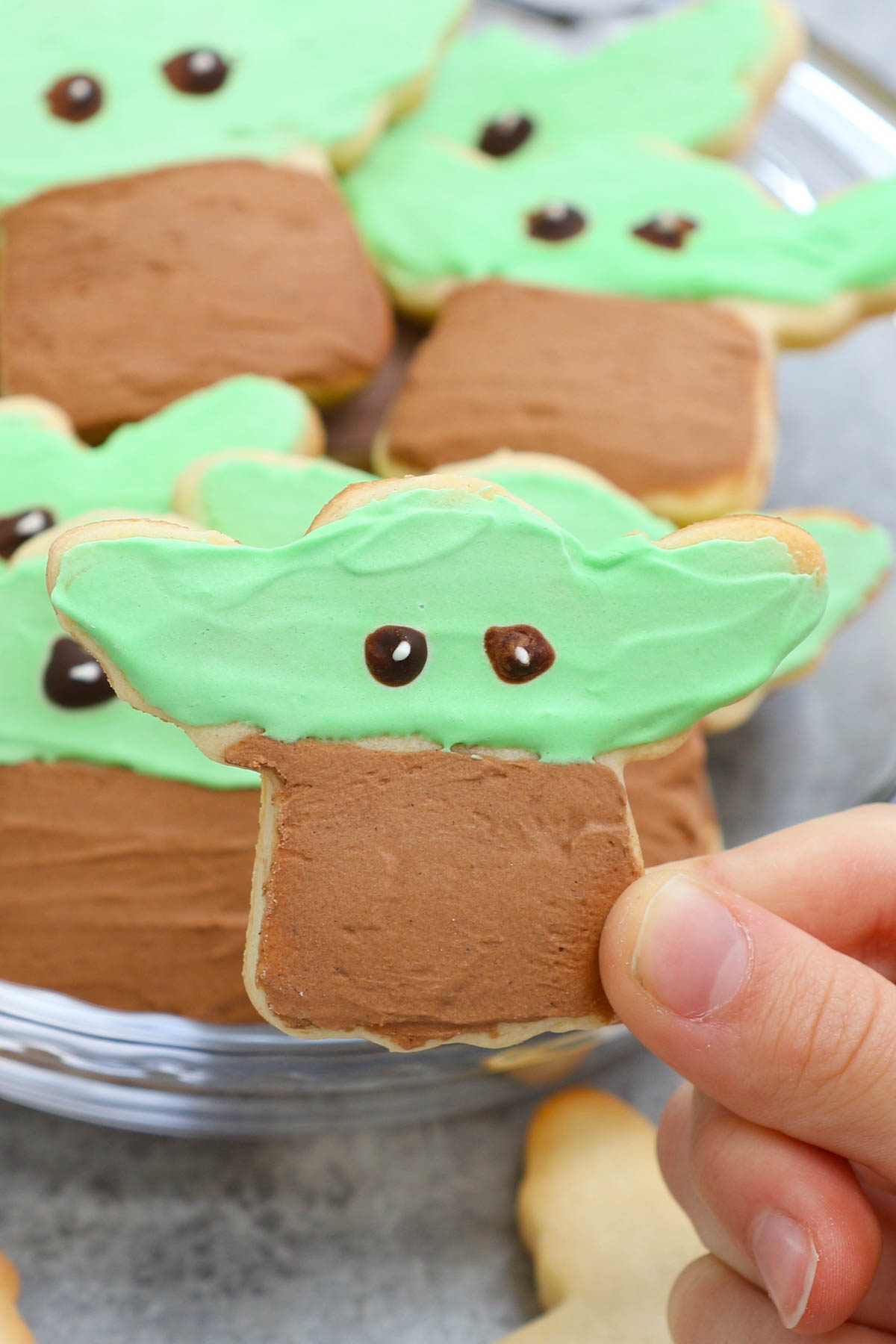 Baby Yoda Cookies (Made with an Angel Cookie Cutter)