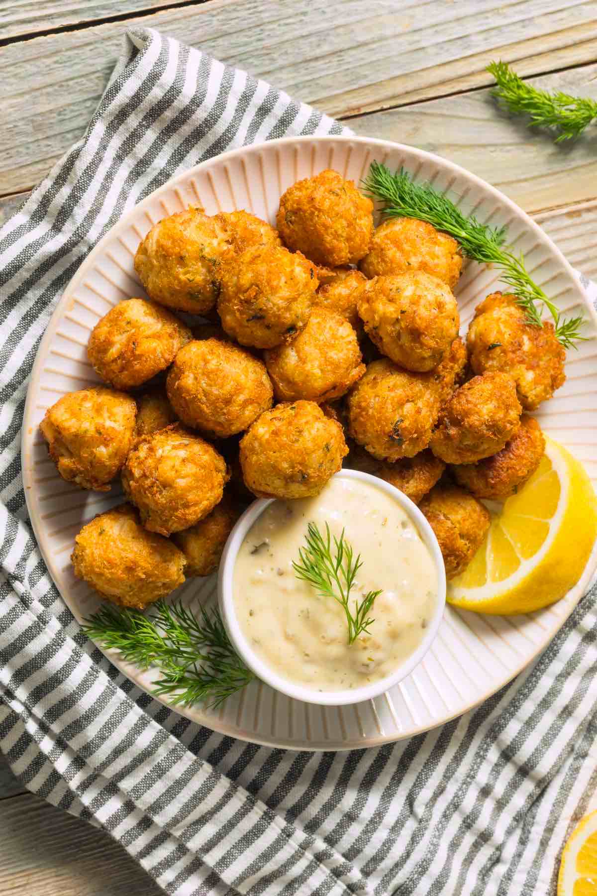 Easy Crab Balls with Tartar Sauce (Baked Crab Cake Bites) IzzyCooking
