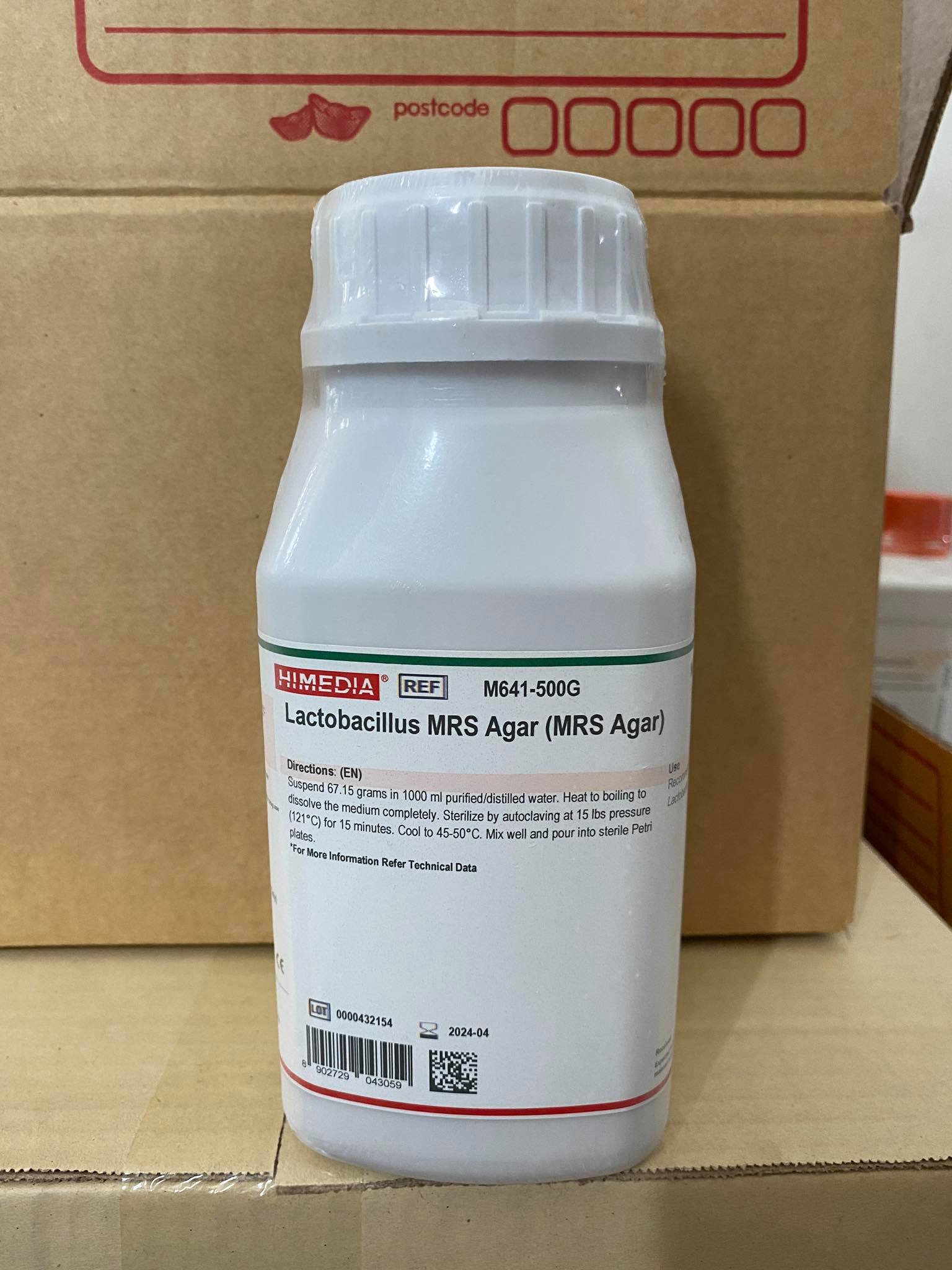 *MRS agar (500 กรัม/ขวด) ยี่ห้อ Himedia, india แล็ป วัลเล่ย์ สาร