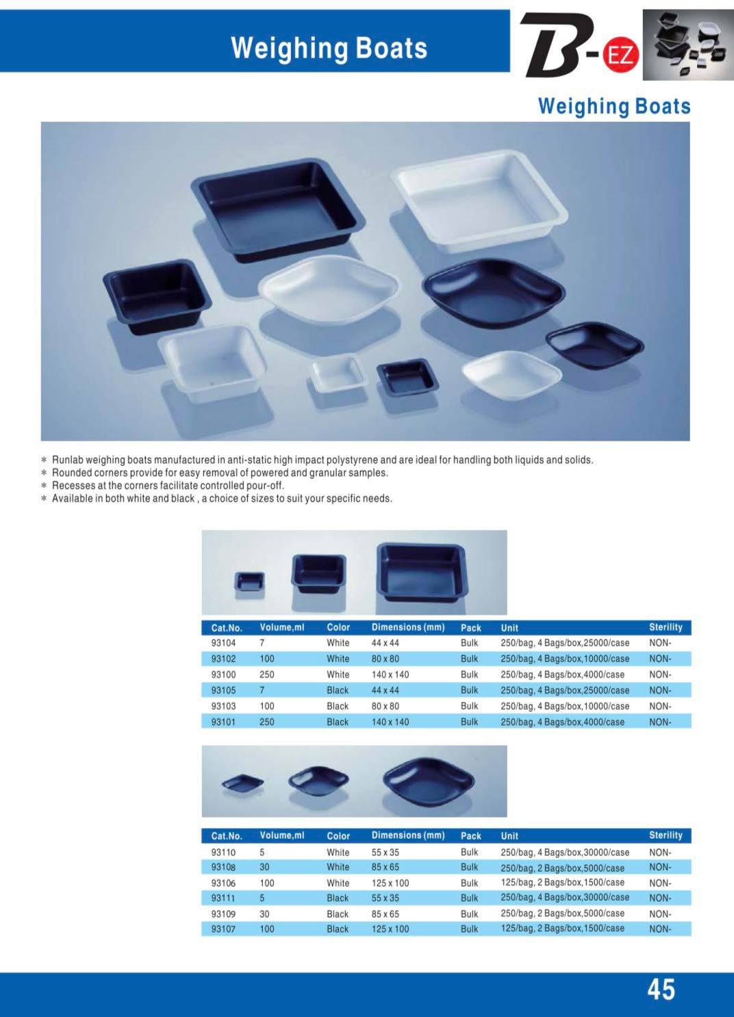 จานพลาสติกชั่งสาร (ทรงสี่เหลี่ยมจัตุรัส) Square weighing boats แล็ป