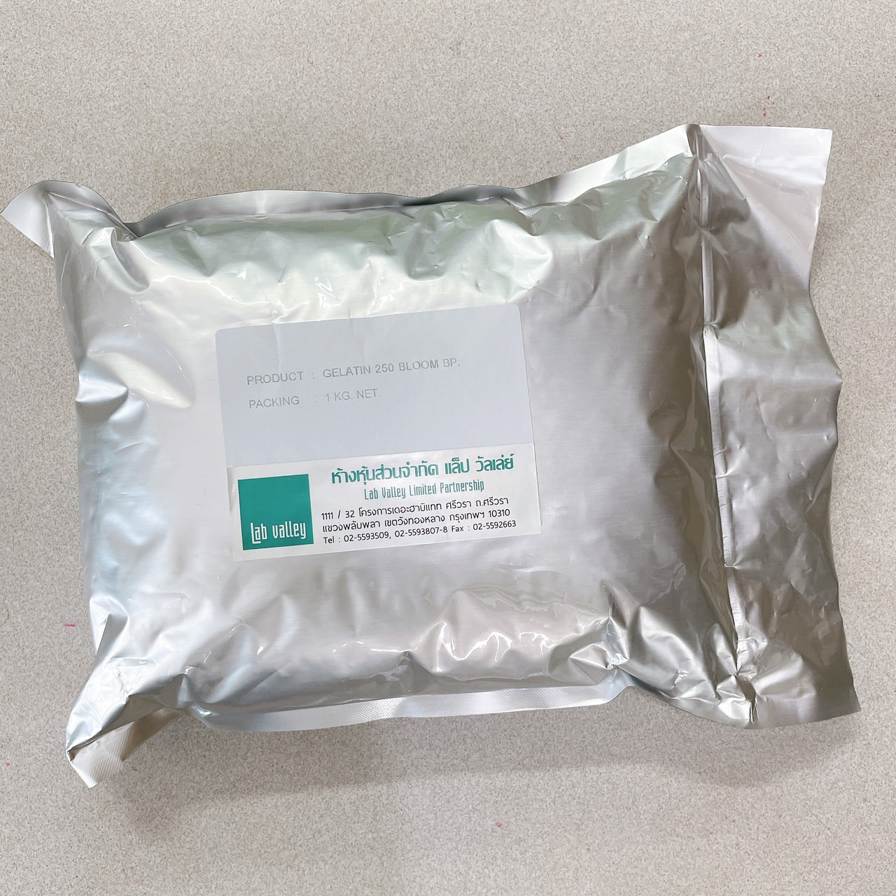 เจลาติน 250 bloom (Gelatin) BP grade แล็ป วัลเล่ย์ สารเคมี เครื่อง