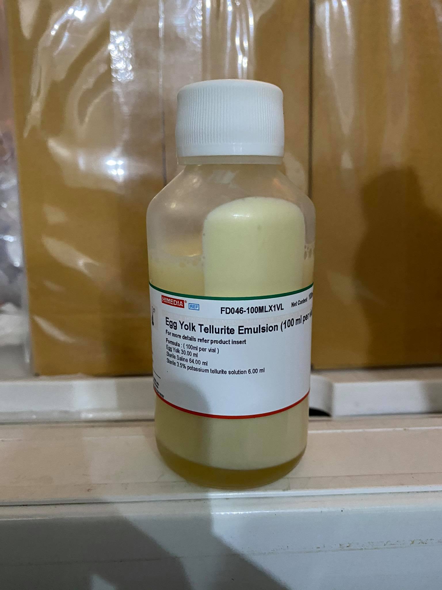 Egg yolk tellurite emulsion (100 ml./ขวด) ยี่ห้อ Himedia, india แล็ป