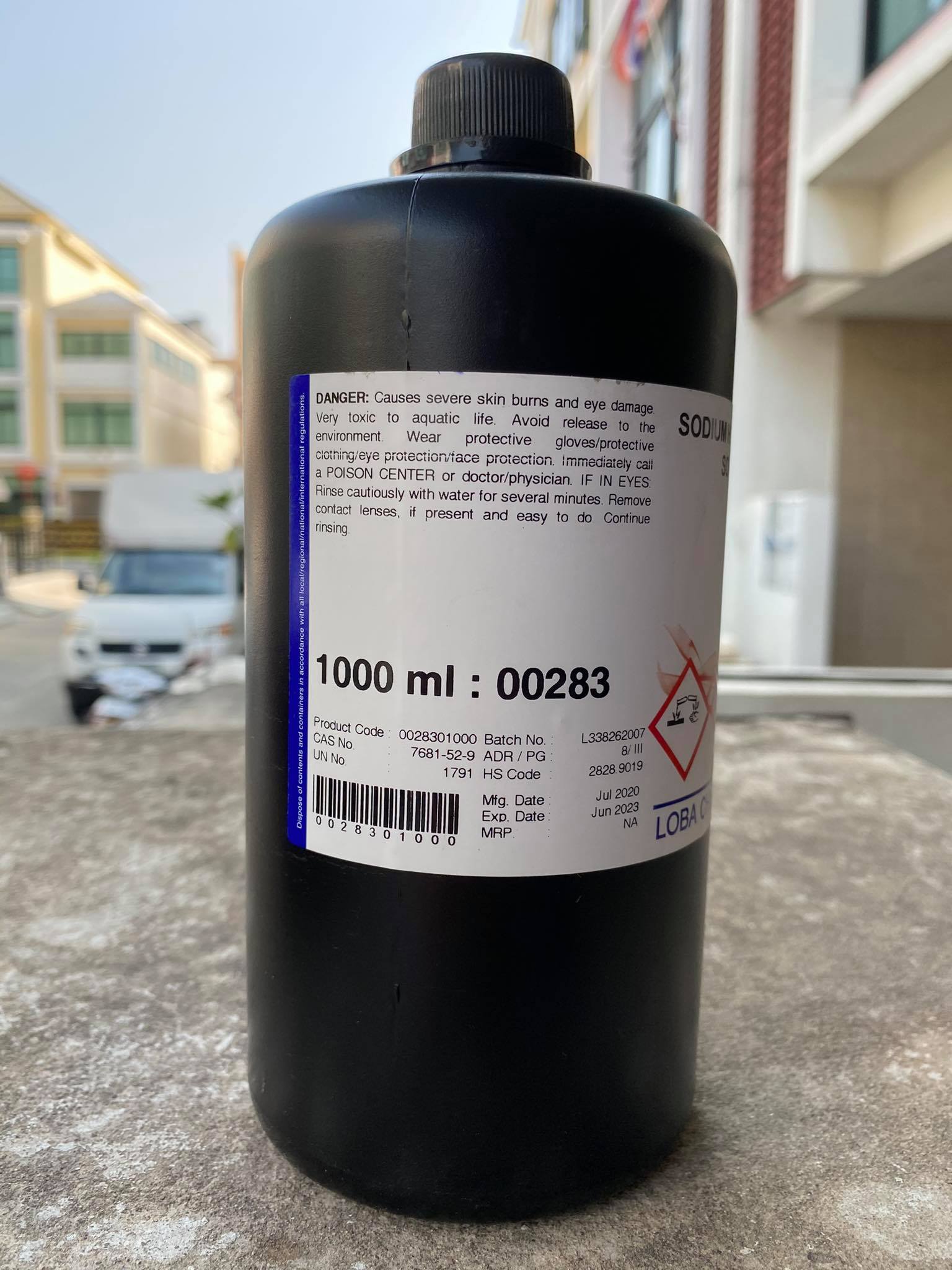 Sodium hypochlorite solution 46 Lab.grade (1 ลิตร/ขวด) ยี่ห้อ Loba