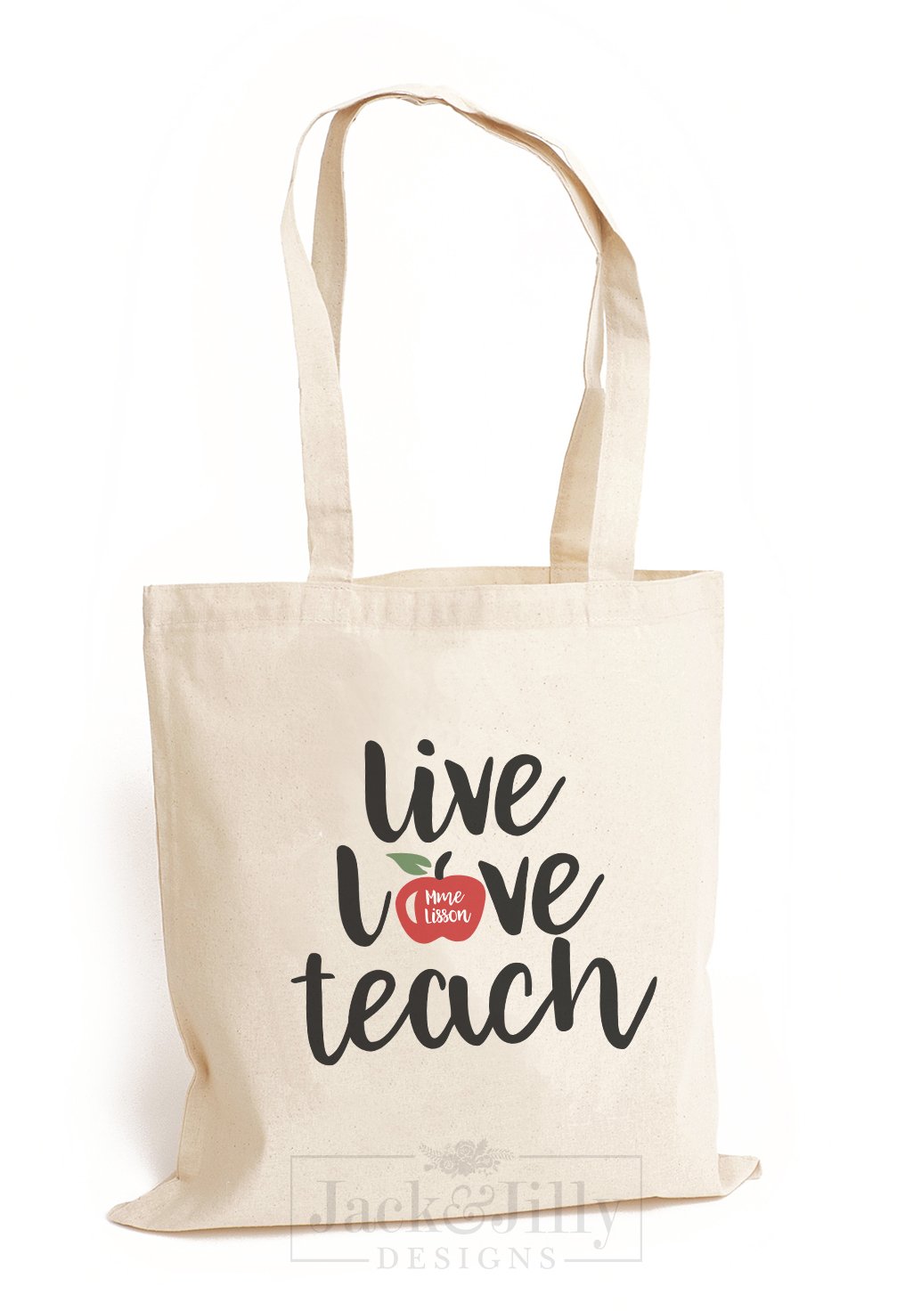 PERSONALIZED TEACHER TOTE BAG OVER 12 DESIGNS! Jack & Jilly Designs