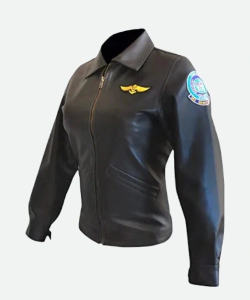 Top Gun Charlie Black Leather Jacket Charlie Top Gun Jacket