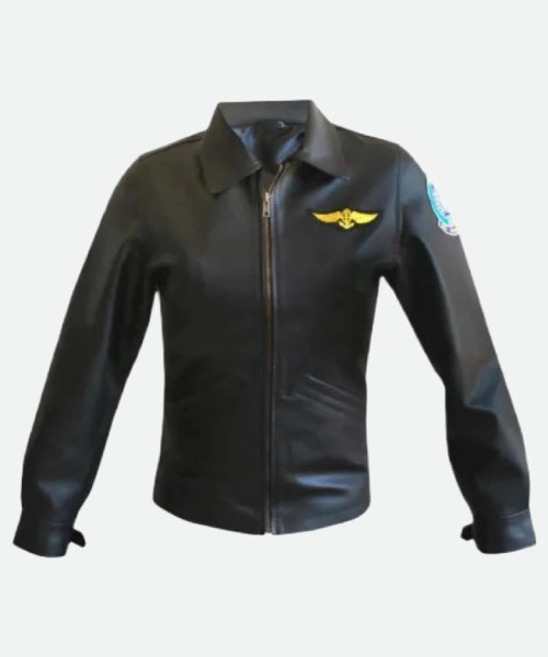 Top Gun Charlie Black Leather Jacket Charlie Top Gun Jacket