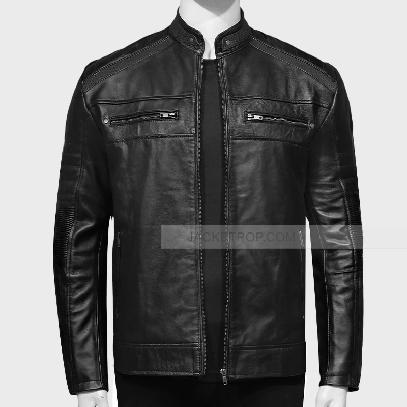 Men's Leather Black Leather Biker Jacket Leather Biker Jacket