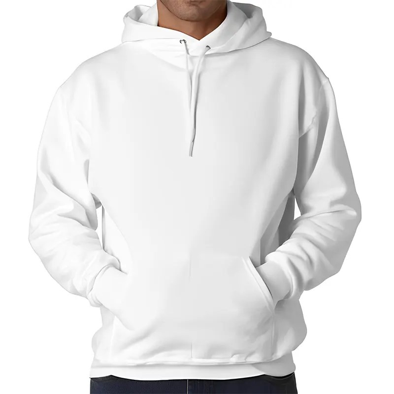 Plain White Pullover Hoodie For Unisex