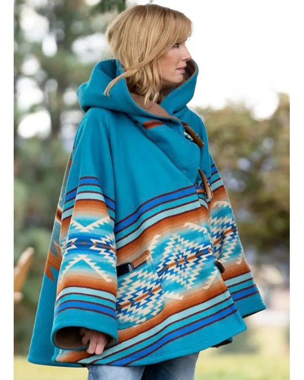 Beth Dutton Blue Coat Yellowstone Kelly Reilly Blue Blanket Coat