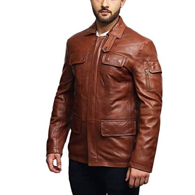 BROWN BIKER GENUINE LEATHER JACKET Jacket World
