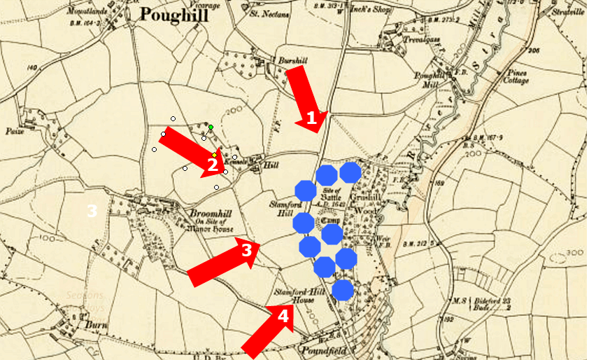 Poughill and the Battle of Stratton Stamford Hill Bude Cornwall