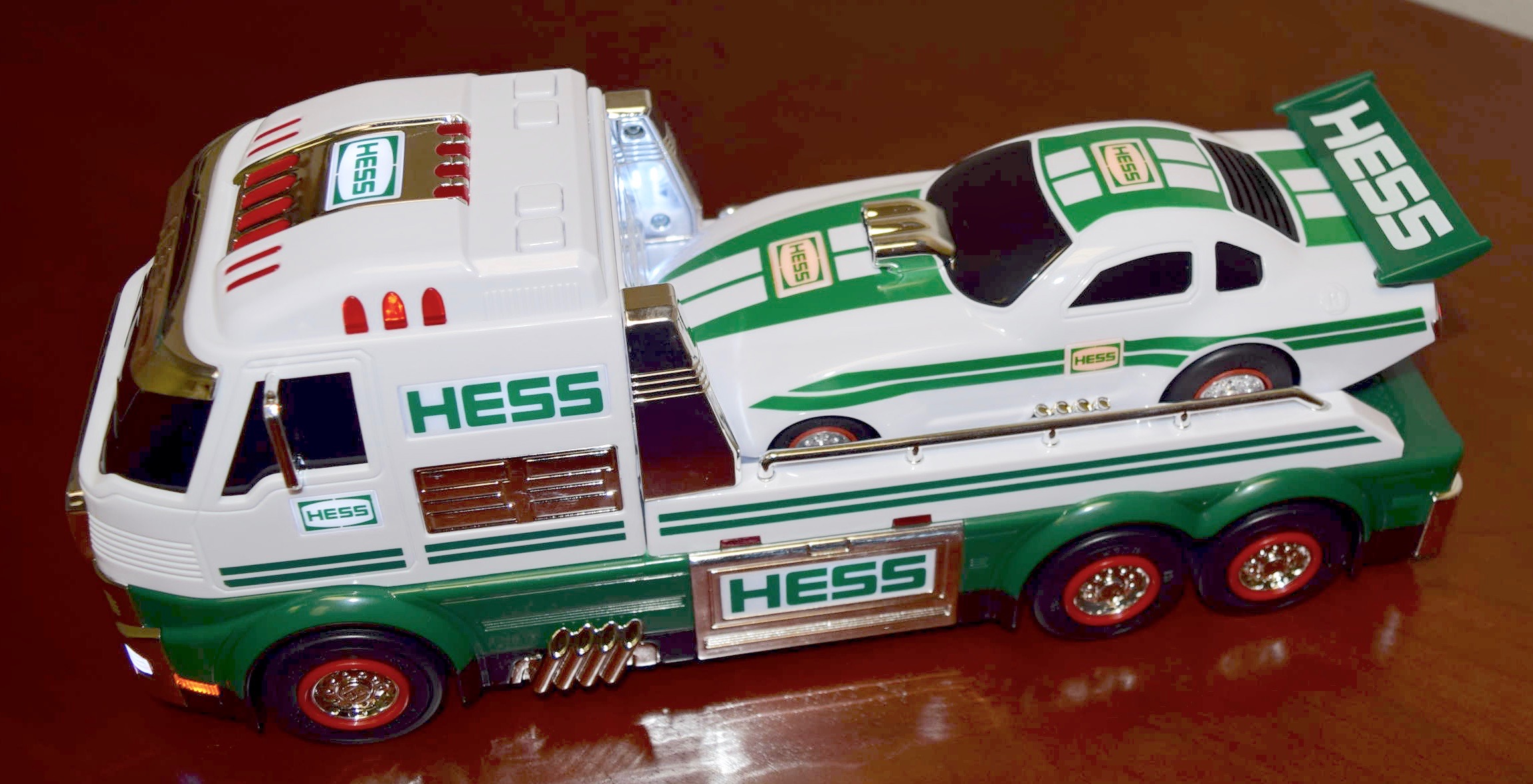 2016 Hess Truck and Dragster in Brown Box Jackie's Toy Store