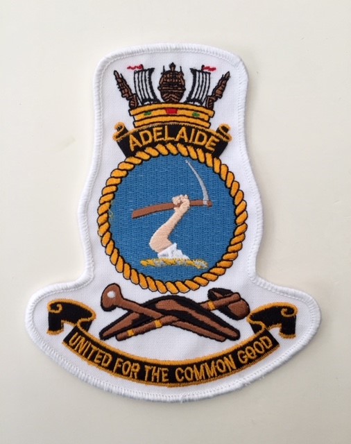 HMAS Adelaide Cloth Patch RAN Uniforms, Navy Accessories Medals