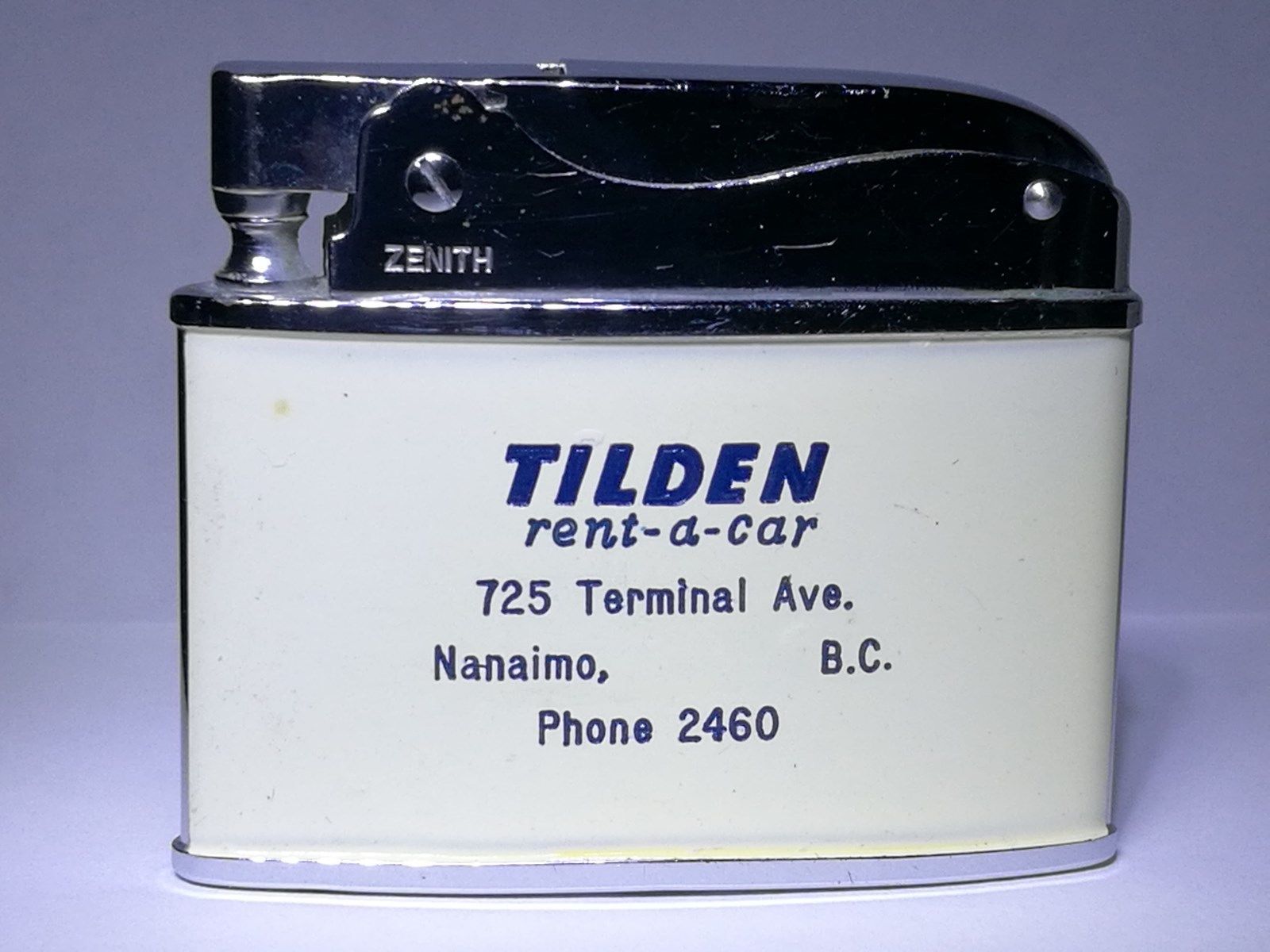 Flat Advertising Lighter Tilden RentaCar RARE Made In Japan Jack Rabbit's Vintage