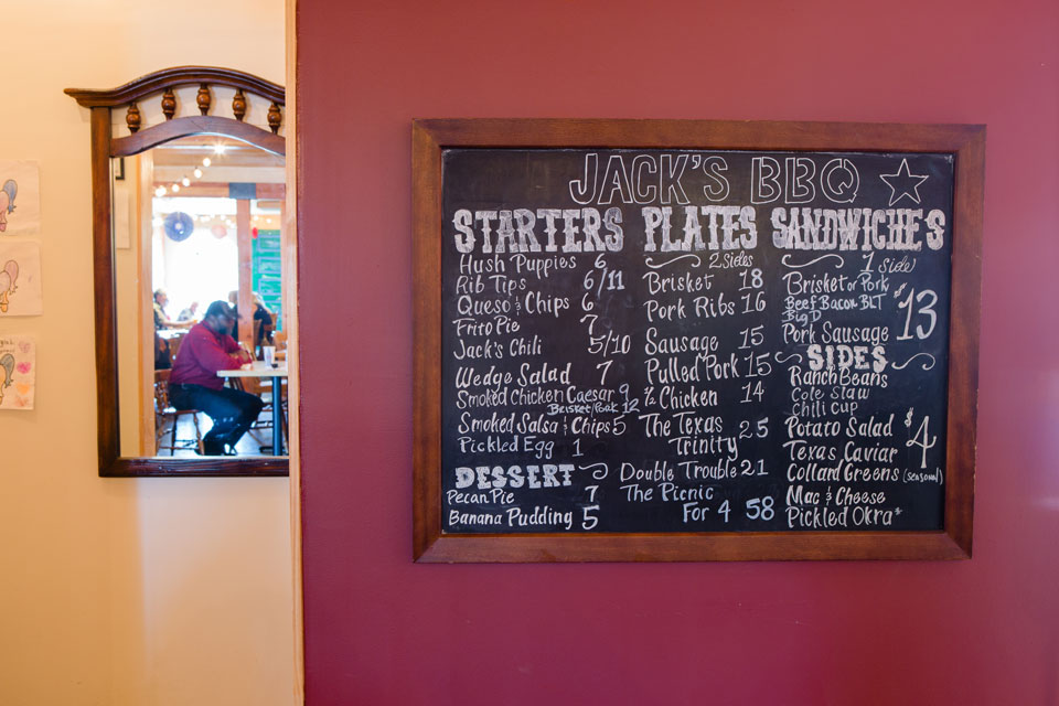 Menu Jack's BBQ