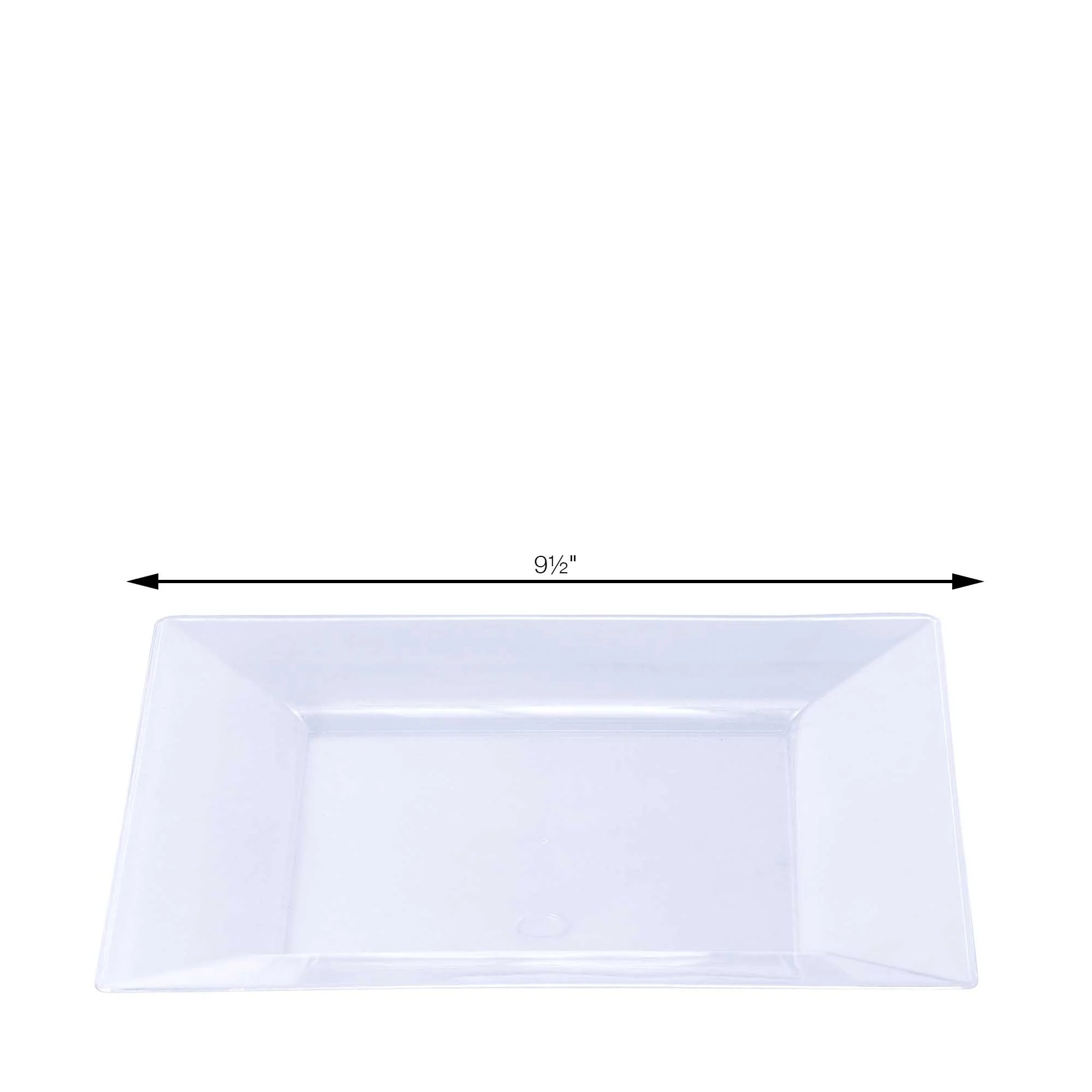 12 Pack 9.5" Premium Heavyweight Disposable Square Plate Clear