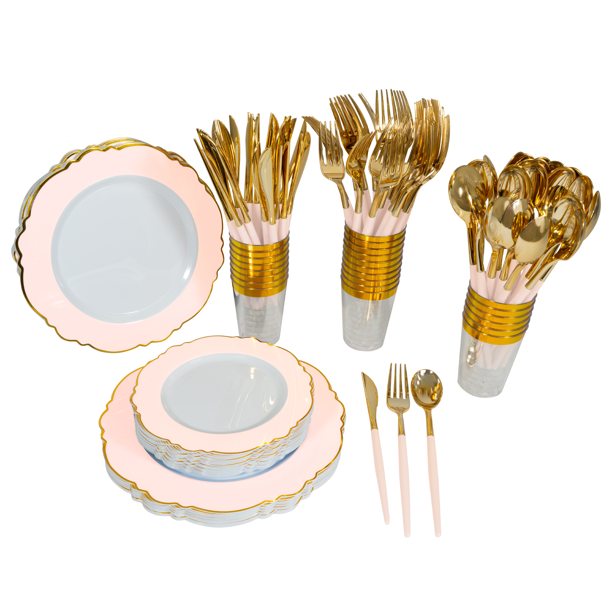 144 PackPremium Heavy Duty Celebration Dinnerware Set Jacks Dollar