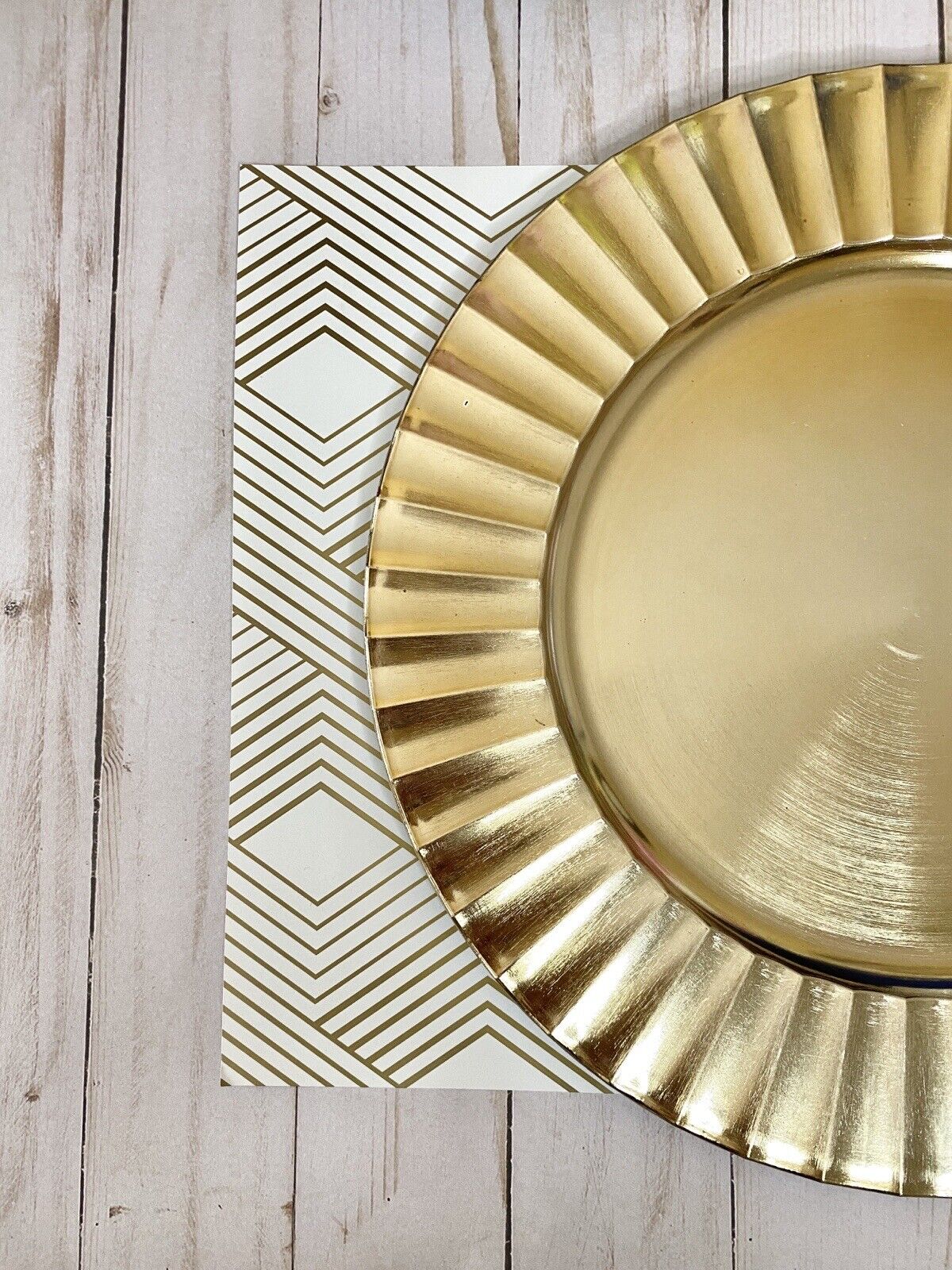 6 Pack 13" Gold Shine Fluted Charger Plates Jacks Dollar