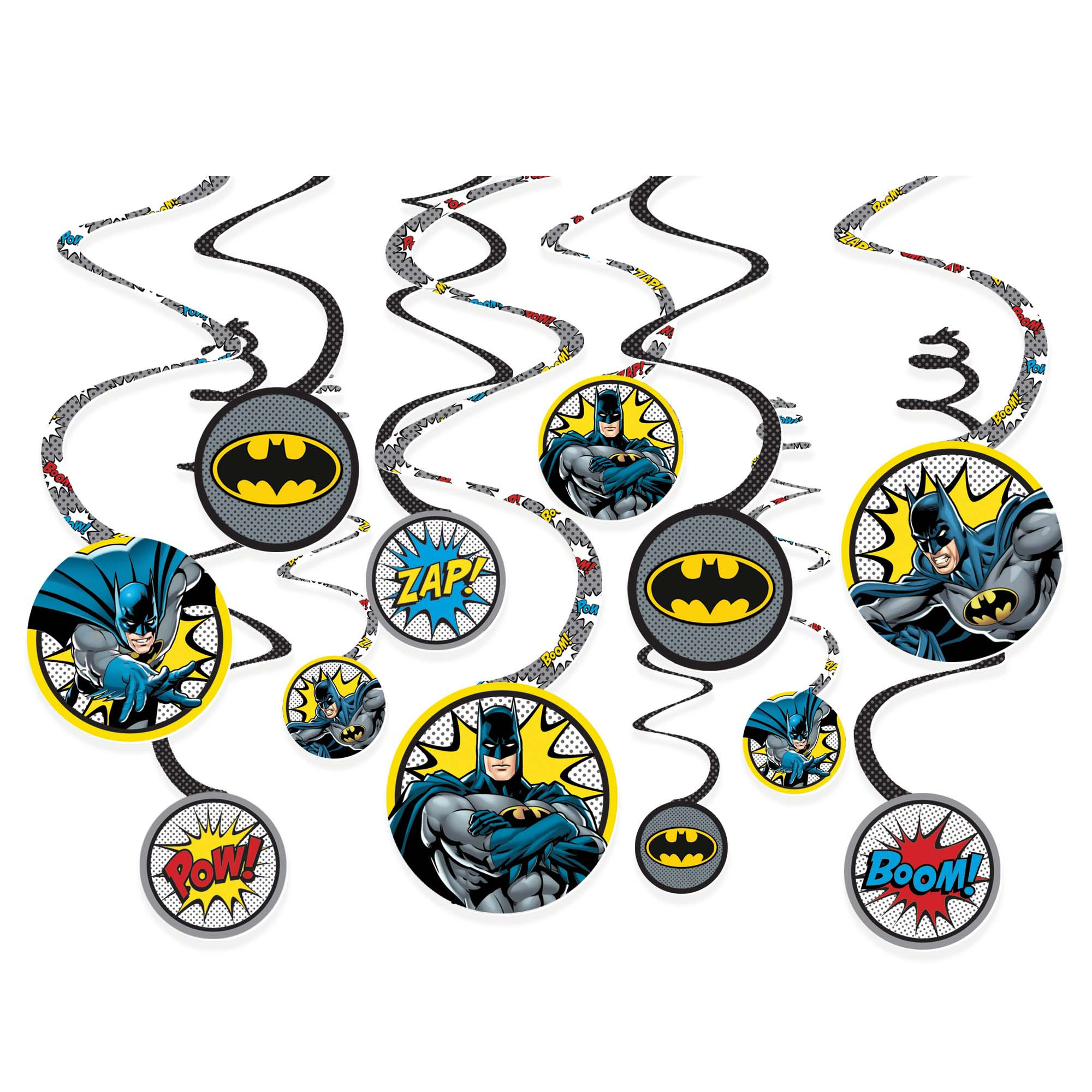 Batman Heroes Unite Spiral Decorations 12pc Jacks Dollar