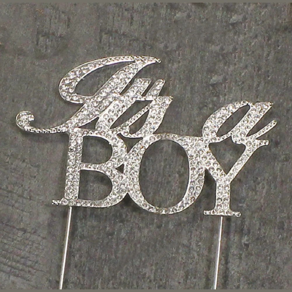 "It's A Boy" Rhinestone Cake Topper4.75"x3" Jacks Dollar