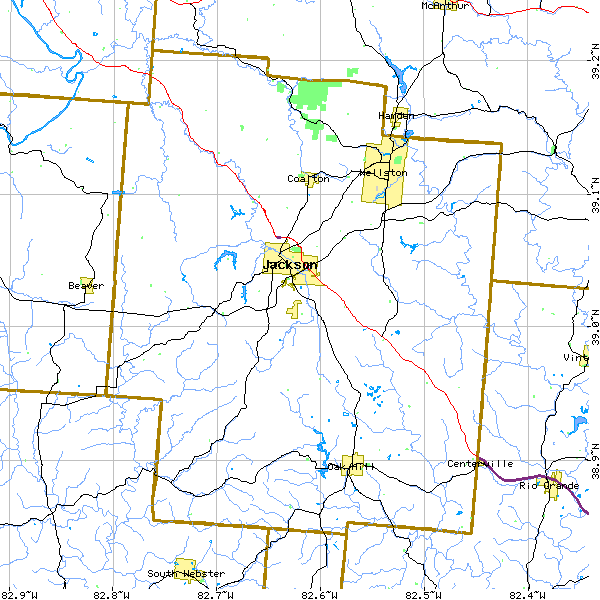 Large Jackson County Ohio Map