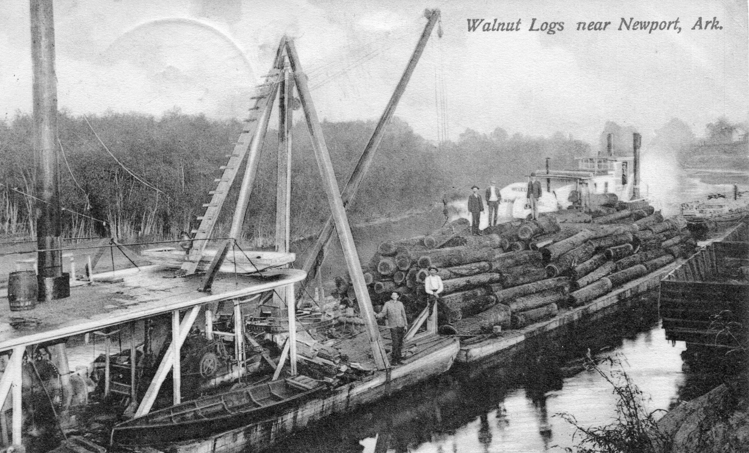 1880’s Walnut Logs on Barge Jackson County Historical Society